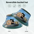 thumbnail image 5 of Easygdp Two Brave Cats Are Floating On The Sea Iceberg Double-Sided Reflective Fisherman Hat for Outdoor and Night Walking, Unisex, 5 of 9
