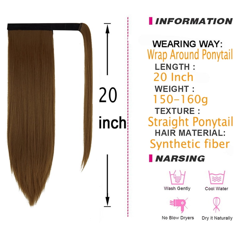 SAYFUT Long Straight Clip in Ponytail Extension,20/28 Inch  display picture 3