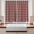 thumbnail image 2 of Ambesonne Plaid Kitchen Curtains, Lumberjack Buffalo Checks Art, 55"x39", Charcoal Grey and Pastel Pink, 2 of 3