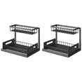 thumbnail image 1 of 2X Sink Organizer, Pull Out Cabinet Organizer 2-Tier Sliding Shelf Multi-Use for Under Kitchen Sink Organizers, 1 of 6