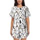 thumbnail image 1 of Balery Cute Penguins Conjunto de Pijama para Mujer con Estampado, Dos Piezas de Manga Corta y Shorts, Ropa de Dormir Suave con Cuello Redondo y Bolsillos-X-Large, 1 of 6