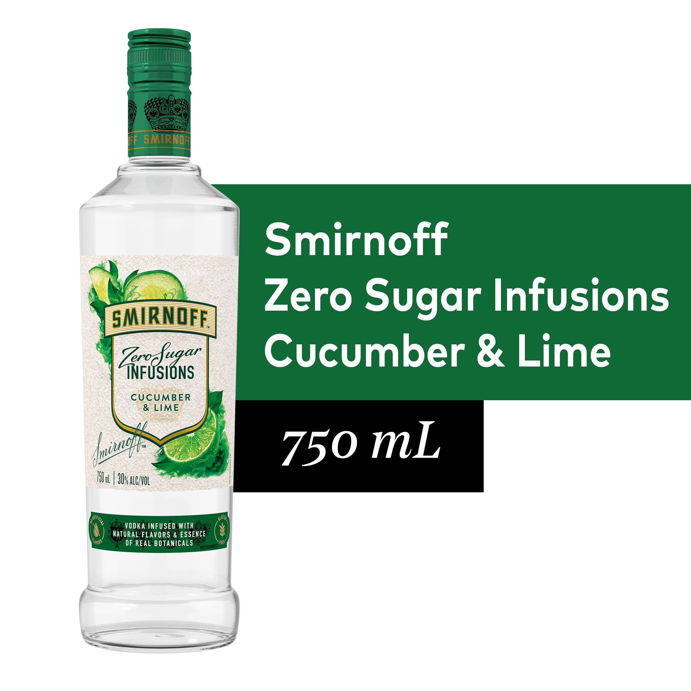 Smirnoff Zero Sugar Infusions Cucumber & Lime, Vodka ... Smirnoff Zero Sugar Infusions Cucumber & Lime, Vodka ...
