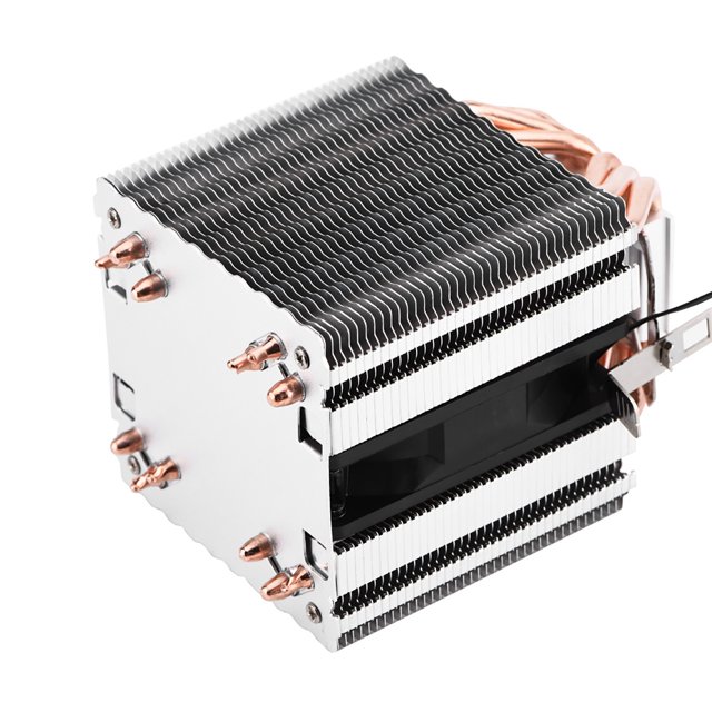 800-2000 revoluciones Enfriamiento por aire de bajo ruido Control de temperatura de doble torre Enfriador de CPU con 6 tubos de calor ventilador de enfriamiento de CPU silencioso