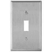 enerlites 7711 toggle switch stainless steel wall plate 1-gang, standard size, 430 grade metal plate alloy corrosive resistant cover for rotary dimmers lights