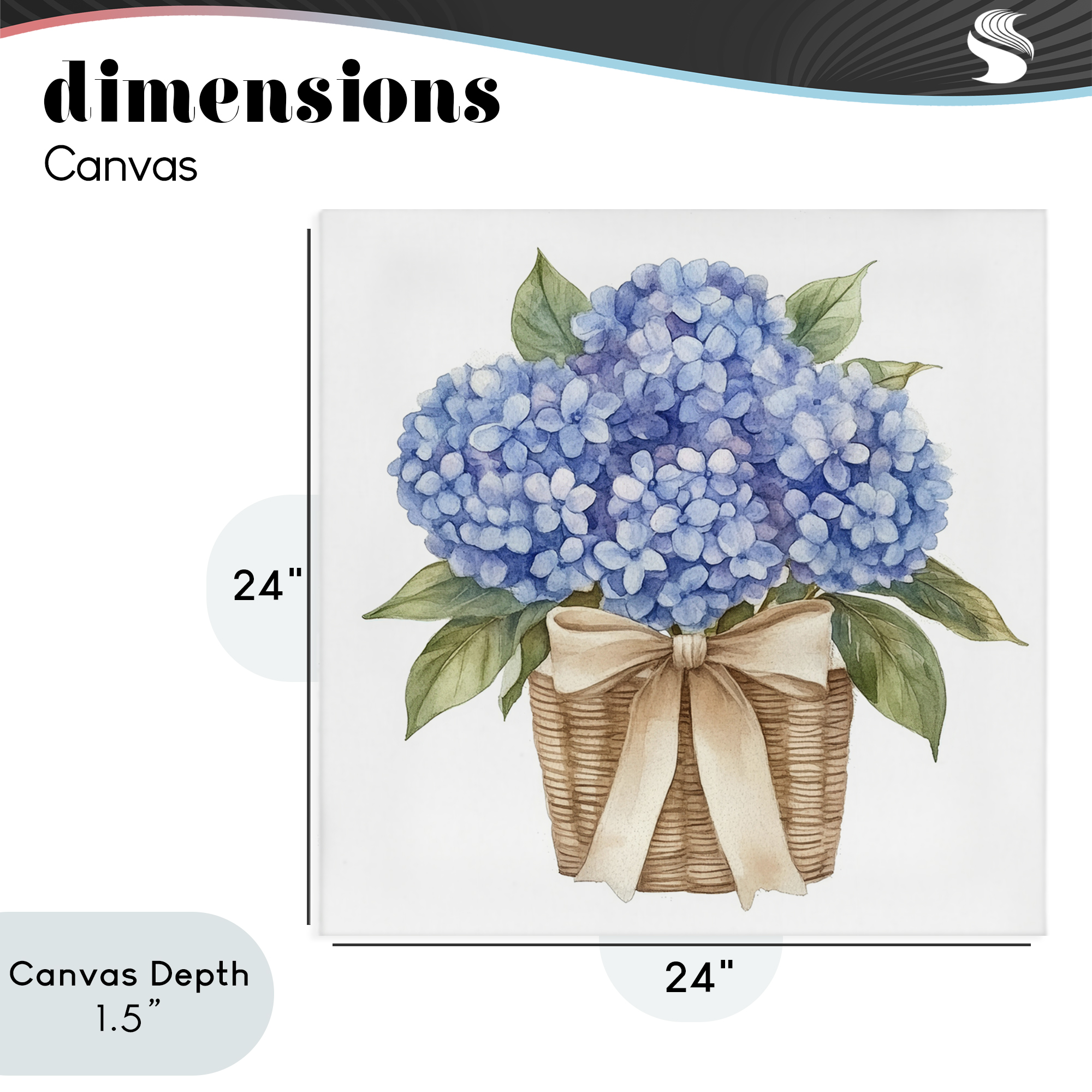 Stupell Industries Blue Hydrangea Picnic Basket Canvas Wall Art, design by Petal Prints Design