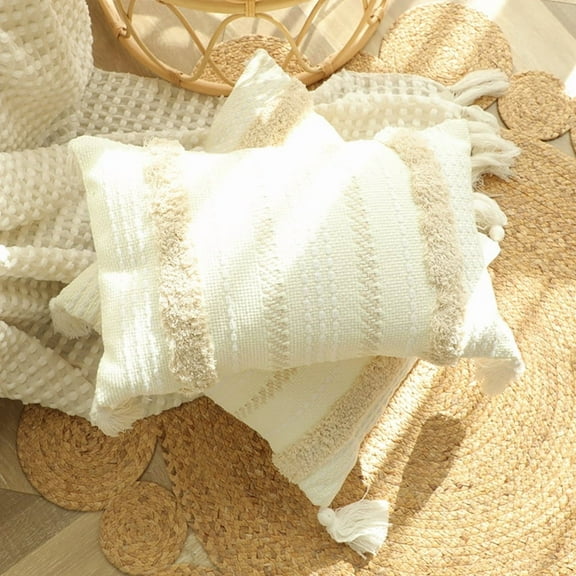 Nvzi Decorative Pillows,Soft Comfortable 11.81×20in Throw Pillows for Home Decoration,Beige,2 Piece,Suitable for Living Room Bedroom Sofa Couch,Durable & Non-Deformable,Enhances Home Aesthetic​