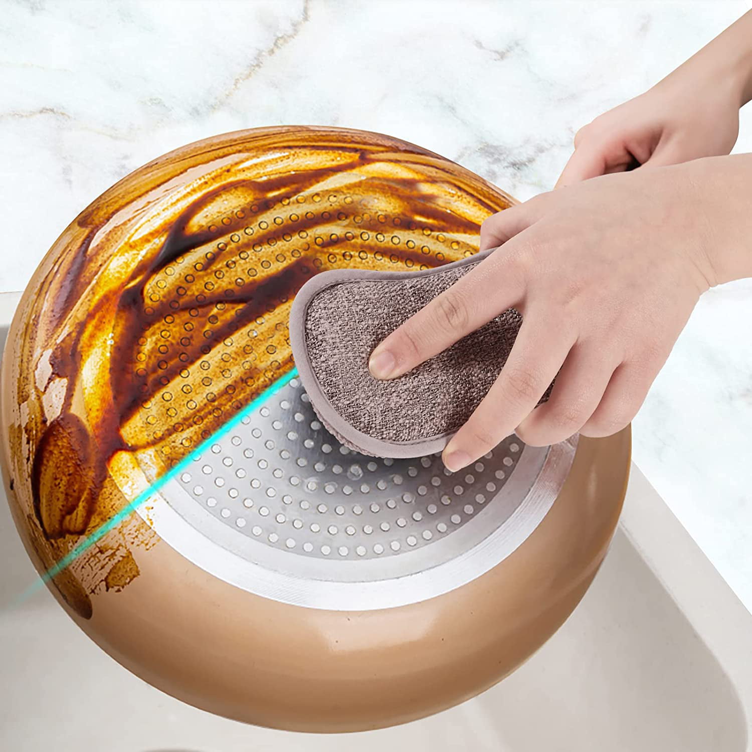 Éponge de cuisine lavable et réutilisable - Éponge rayée biologique 10 –  Linen Home Studio