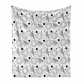 thumbnail image 1 of Modern Soft Flannel Fleece Blanket, 90s Memphis Style Pointillist Artwork Rectangles and Circles Abstract Geometry, Cozy Plush for Indoor and Outdoor Use, 70" x 90", Black and White, by Ambesonne, 1 of 6