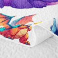 thumbnail image 5 of Feelyou Cute Kawaii Flying Dragon Twin Quilt Set for Boys Girls, Cartoon Wildlife Twin Coverlet Set, White Purple, 2 Pieces, 5 of 7