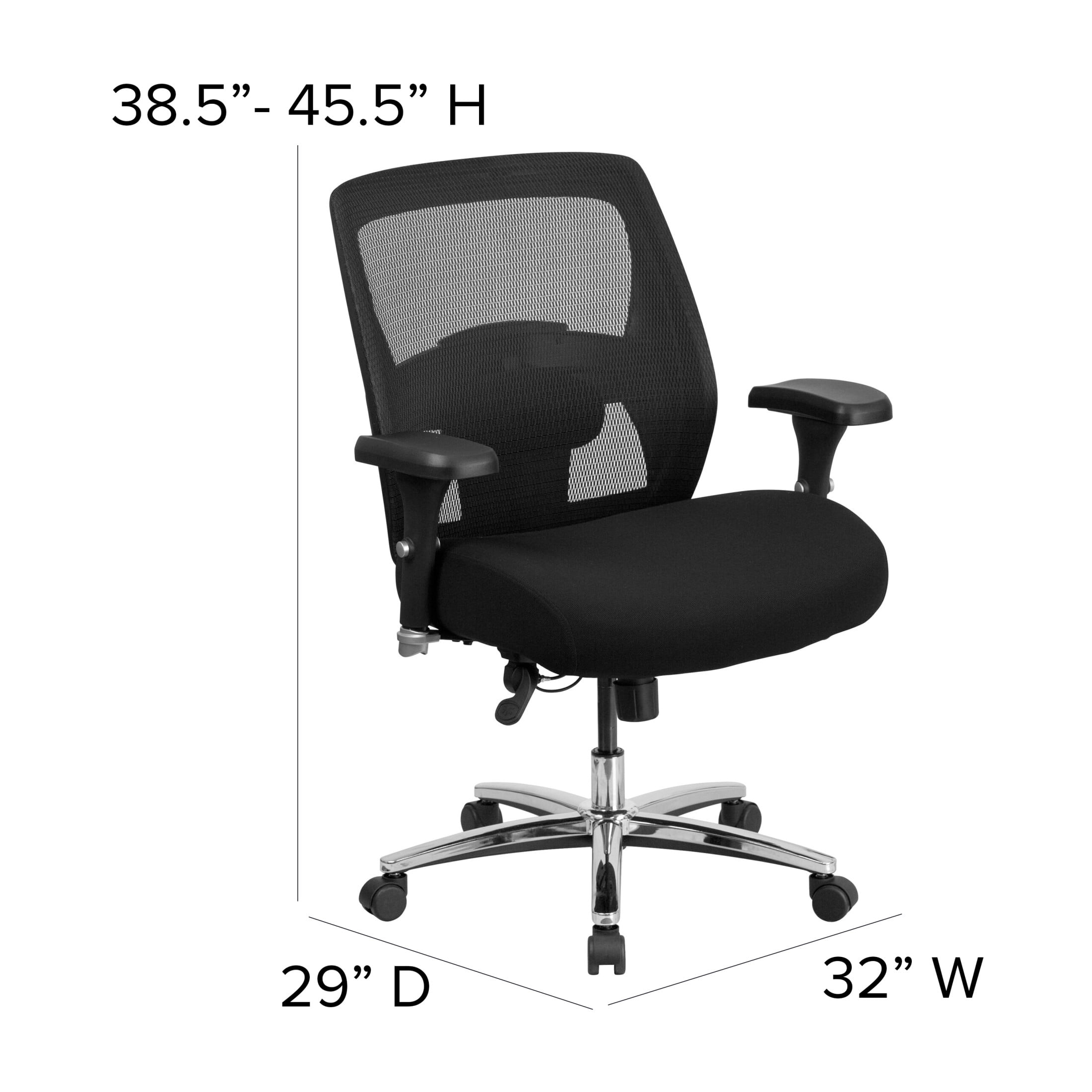 Flash Furniture Hercules 24/7 Intensive Use Big & Tall Swivel Office Chair with Ratchet Back, Black
