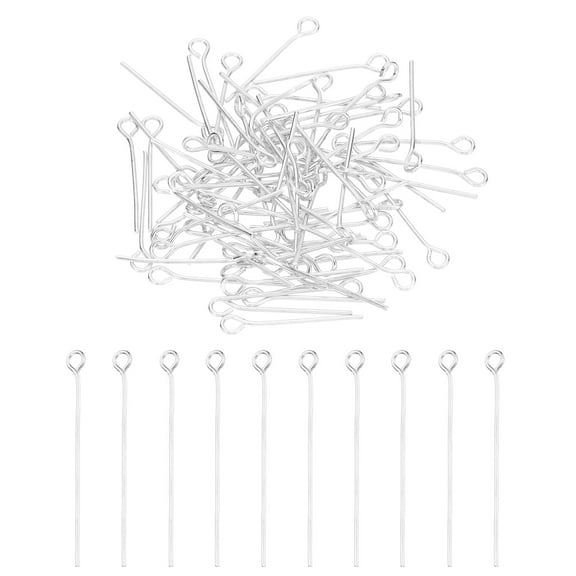 Uxcell 20mm Open Eye Pins, 150Pcs 21 Gauge Metal Head Pins Needles, Silver Tone