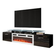 Rova WH-EF Electric Fireplace Modern 75" TV Stand - Black
