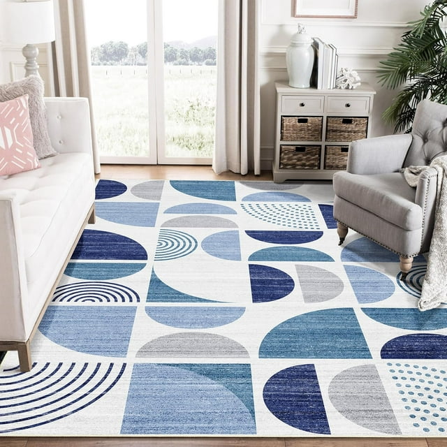 Boho Rug Washable x Area Rugs for Bedroom Entryway Living Room Bedside Small Throw Floor Carpet Non Slip Soft Indoor Modern Abstract Bohemian Orange