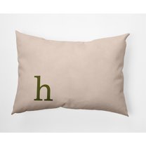 Simply Daisy 14" x 20" Modern Monogram Indoor/Outdoor Polyester Throw Pillow, Olive