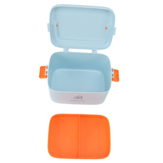 Medicine Box, Thickened PP First Aid Safe Medication Storage Box Container with Removable Tray & Portable Handle, Family Emergency Medicine Kit Case Organizer