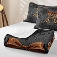 thumbnail image 4 of jejeloiu Leopard Monogram A Twin Quilt Set For Girls,Damask Bow Initial Twin Coverlet Set For Adults,2pcs, 4 of 7
