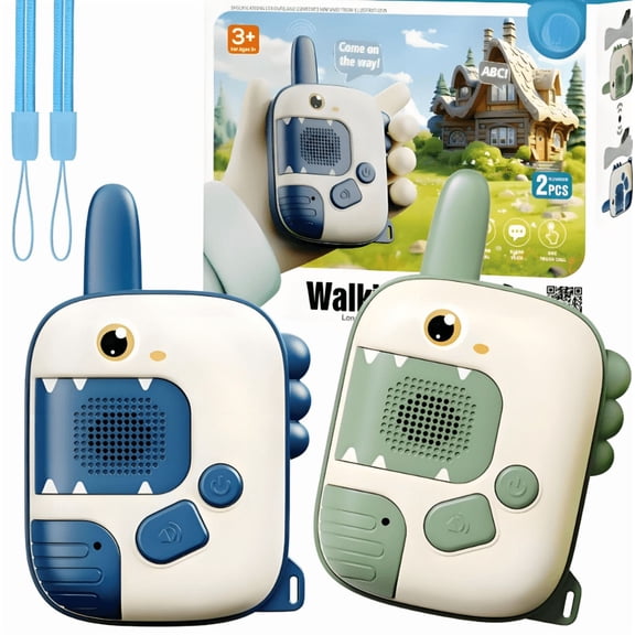 KOPPOP 2-Pack Toy Walkie-Talkies for Kids , Toy Phones for Toddlers Ages 3-6, for Long Range Outdoor Camping Hiking and Backyard Play(Blue & Green)