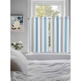 thumbnail image 4 of Blue Grey Stripe Kitchen Curtains 45 Inches length, Modern Farmhouse Vertical Striped Window Treatment Curtain Drapes, Lightweight Window Panels for Living Room Bedroom, 52"x45", 2 Panels, 4 of 7