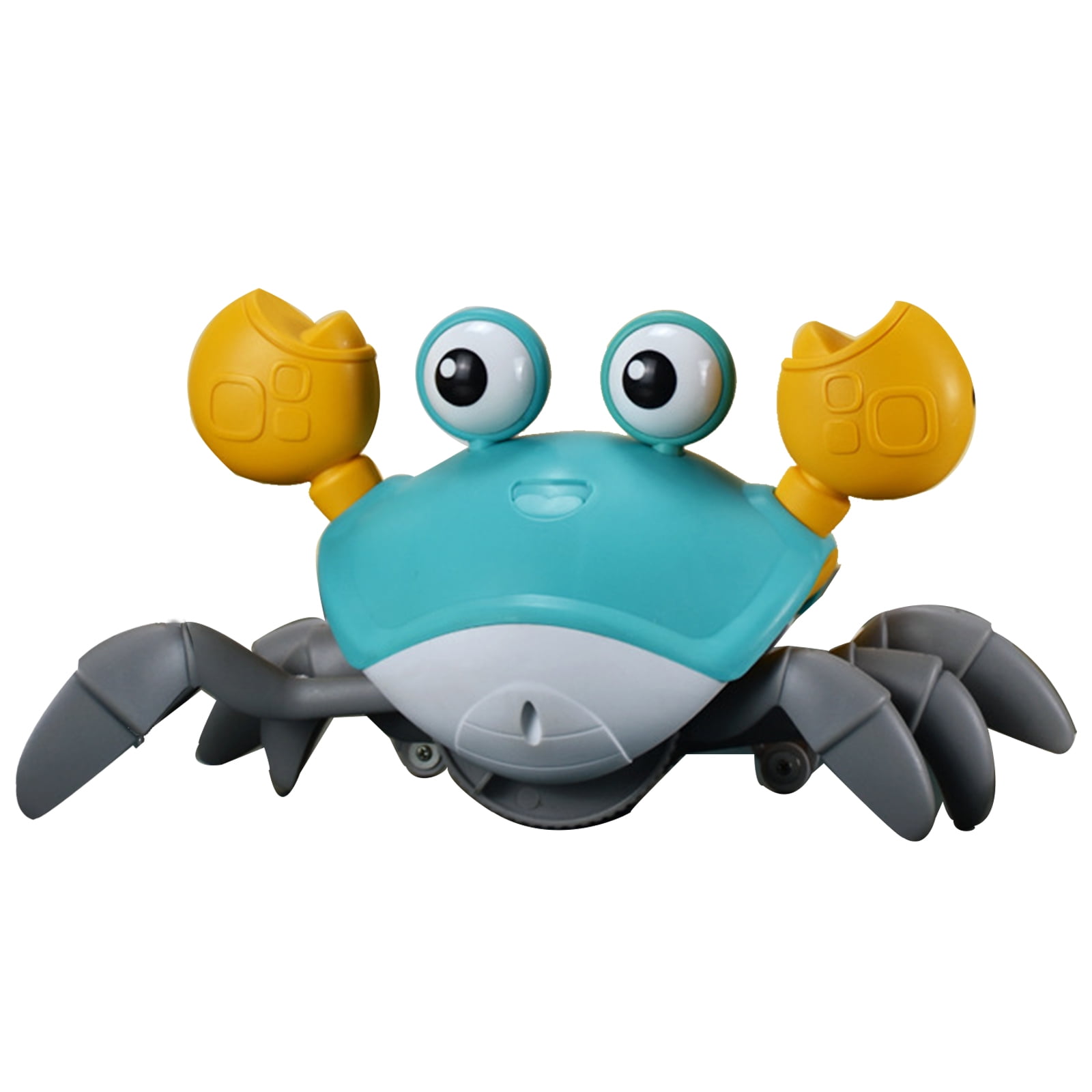 Green Infrared Induction Crab Crawling Toy with Music Light Effect USB Rechargeable Crawling Crab Baby Toy with Sensor Obstacle Avoidance Function Electric Crab Moving Toy for Boys Girls Ages 18 Months+ 