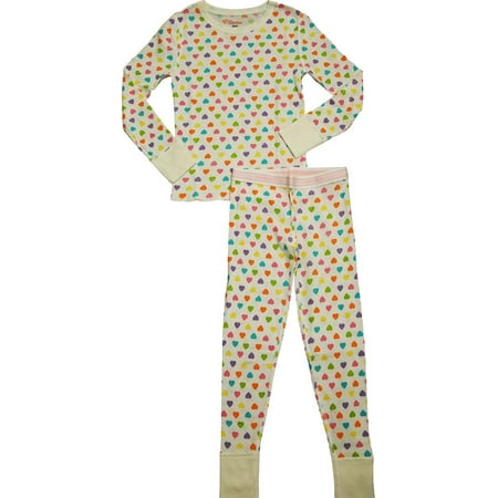 Hanes Girls X-Temp Thermal Underwear Sets - Solids and Printed - Preshrunk, 41061 Hearts / X-Small