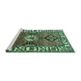 thumbnail image 2 of Ahgly Company Machine Washable Indoor Rectangle Persian Turquoise Blue Traditional Area Rugs, 2' x 5', 2 of 4