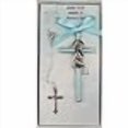 thumbnail image 2 of McVan BS49 3 mm Crib Cross Rosary Set - Blue, 2 of 2