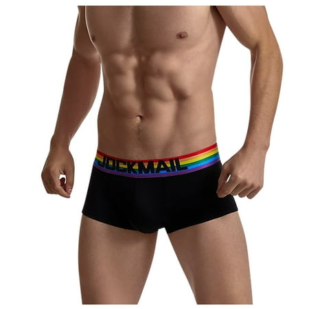 

QWERTYU Mens Stretch Soft Breathable Pouch Trunks Comfort Male Underwear Briefs XL Black