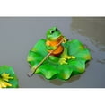 thumbnail image 4 of Floating Lotus Leaf and Rowing Frog Animal Ornament Garden Pond Decoration, 4 of 8