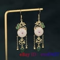 thumbnail image 4 of EOEMY White Jade Flower Earrings Women Natural Jewelry Gemstone 925 Silver, 4 of 6