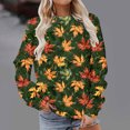 thumbnail image 2 of Jinhomg Fashion Fall Sweat Shirt for Women Trendy Graphic Printed Pullover Tops Lightweight Comfy Long Sleeve Crewneck Sweatshirts Multicolor S, 2 of 6