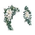 thumbnail image 2 of 2 piezas de flores de arco de boda, flores artificiales modernas, hojas , decoración de señal de bienvenida para recepción, día de San Valentín Blanco, 2 of 8