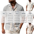 thumbnail image 3 of LNWUY Men's Guayabera Shirt Short Sleeve Lapel Button Down Casual T-Shirt Pattern Printed Beach Vacation Clothes Summer Tops Beige L, 3 of 6