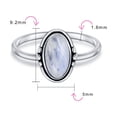 thumbnail image 4 of Bling Jewelry Womens Western  Silver Ring with Oval Cabochon Gemstone and Thin Band, 4 of 4