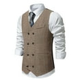 thumbnail image 2 of IROINNID Men's Suit Vest Blouse Business Formal Dress Waistcoat Vest with 2 Pockets Double-breasted Slim for Suit or Tuxedo, 2 of 9
