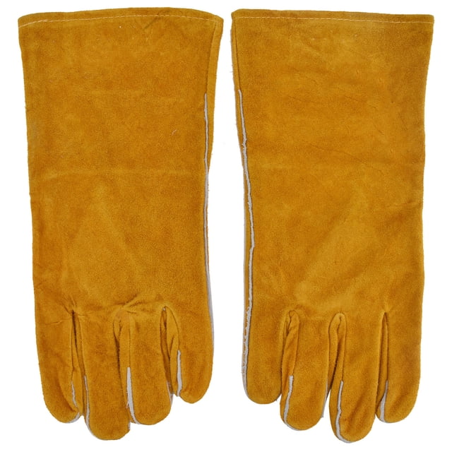 Guantes de soldadura Ticfox RTD1526 de Cuero de vaca amarillo dedo completo