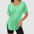 thumbnail image 2 of Summer Tops for Women Long Sleeved Women's Shirts Tee Shirts Girls 100 Polyester Women Workout Shirt Light Women's Long Sleeve Tee Sleeve T Shirt T Summer Light Green 2XL, 2 of 4