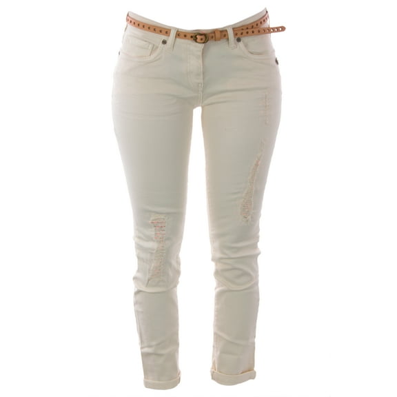 Scotch & Soda Maison Scotch Women's Belted Distressed Skinny Jeans 29W x 34L Sunbleached