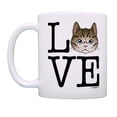 thumbnail image 2 of ThisWear Cat Lover Gifts LOVE Tabby Cat Dad Mug Cat Mom Mug Set 11 ounce 2 Pack Coffee Mugs, 2 of 4