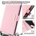 thumbnail image 2 of ELEHOLD for Samsung Galaxy S22 Ultra Wallet Case for Women Men with Gold Shoulder&Hand Strap Detachable Lanyard,PU Leather Kickstand Shockproof Protective Case for Samsung Galaxy S22 Ultra,Pink, 2 of 8