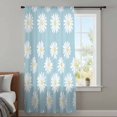 thumbnail image 4 of White Teal Daisy Sheer Curtains 45 Inches Long, Spring Summer Floral Farmhouse Light Filering Curtains, Breathable Simi Curtain Privacy Drapes for Kitchen Bathroom Lightweight Small Window Treatment, 4 of 9
