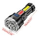 thumbnail image 3 of Linterna LED recargable de 9 núcleos y 4 velocidades con luces laterales - alcance de 300 m, batería 18650, impermeable, portátil para acampada y uso al aire libre, 3 of 9