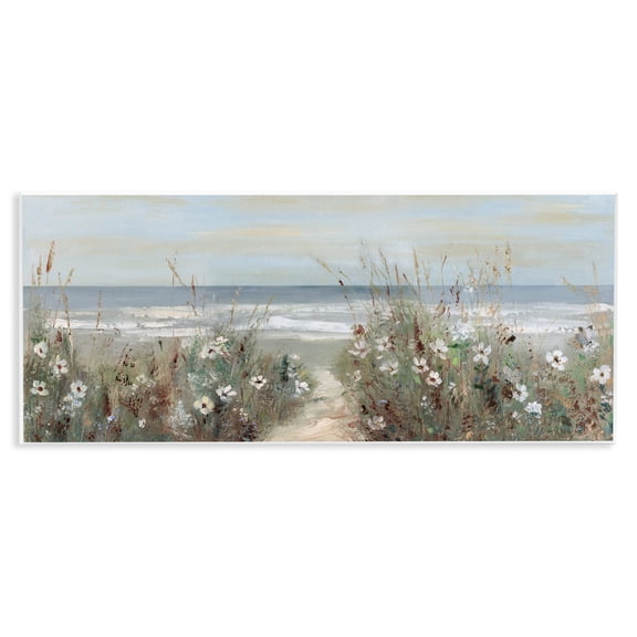 Stupell Industries Wildflower Coastline Beach Path Wall Plaque Art, design by Sally Swatland, 7 x 17