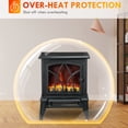 thumbnail image 5 of HOMCOM Electric Fireplace Heater, Fireplace Stove with Realistic LED Flames and Logs and Overheating Protection, 750W/1500W, Black, 5 of 9