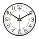 thumbnail image 1 of Reloj de pared de 8 pulgadas, a batería, silencioso, sin tictac, reloj moderno redondo, negro, 1 of 6