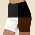 thumbnail image 2 of WREESH Women Color Block Yoga Shorts Tummy Control Athletic Shorts High Waisted Biker Shorts Running Workout Gym Shorts Brown, 2 of 5