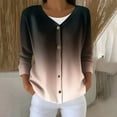 thumbnail image 2 of Riecok Button down Cardigans for Women Long Sleeve Crewneck Sweaters Gradient Knitted Tops Baggy Trendy Outwear Coats, 2 of 6