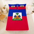 thumbnail image 5 of Manfei Haiti Flag Queen Sheets,Patriotic Theme Art Queen Sheet Sets,Blue Red Green,4 Pieces,1 Flat Sheet, 1 Fitted Sheet and 2 Pillowcases, 5 of 6