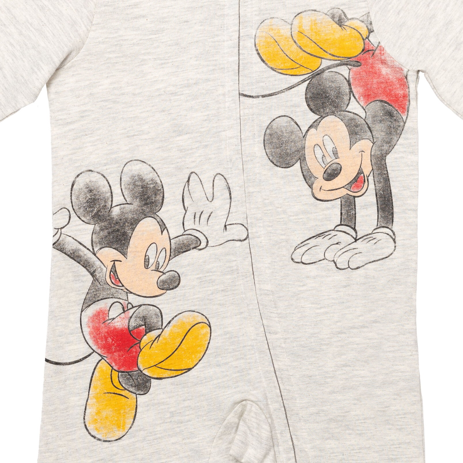 Disney Mickey Mouse Baby Boys' 2-Pack Footed One-Piece Sleep N' Play Oatmeal Grey Mickey