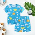 thumbnail image 2 of KPOPLK Baby Girls Outfit Set Kids Cute Toddler 3 6 12 18 24 Months 2T 3T fit Pjs Cotton Sleepwear(5-6 Years,Sky Blue), 2 of 7