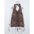 thumbnail image 4 of Womens Halter Vest Tops Summer Sleeveless Open Back Y2K Going Out Tank Tops V Neck Button Up Vest Leopard Print L, 4 of 9